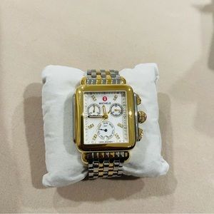 Michele ladies watch two tone gold and silver brand new